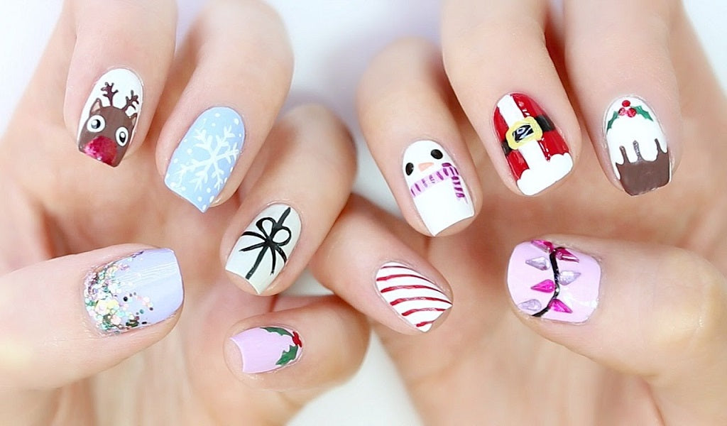 simple cute christmas nails