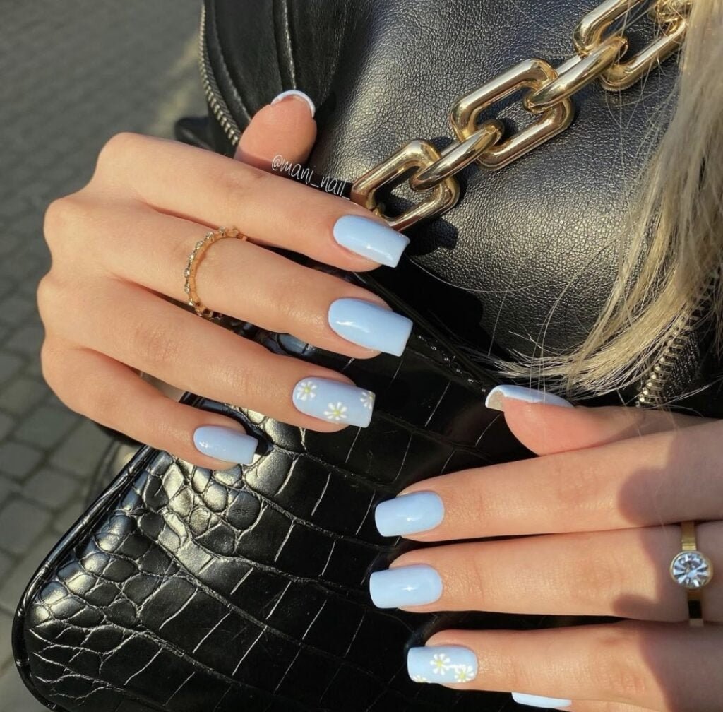 Best Milky Blue Nails for a Spring Manicure at Home - DTK Nail Supply