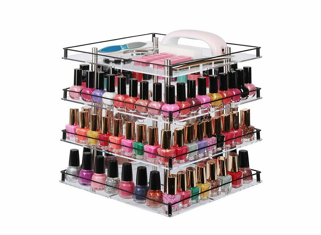 Makartt Universal Clear Nail Polish Organizer Holder for 48 Bottles  Adjustable Dividers Space Saver