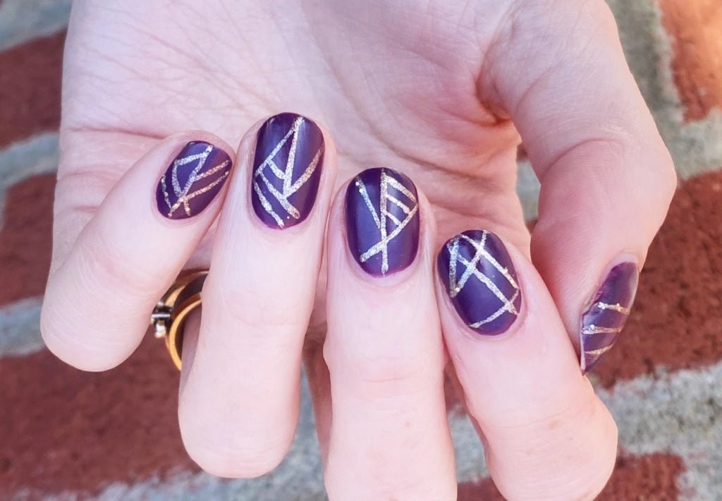 Luxury at Your Fingertips: Celebrate with Purple-Striped Nails - DTK Nail Supply