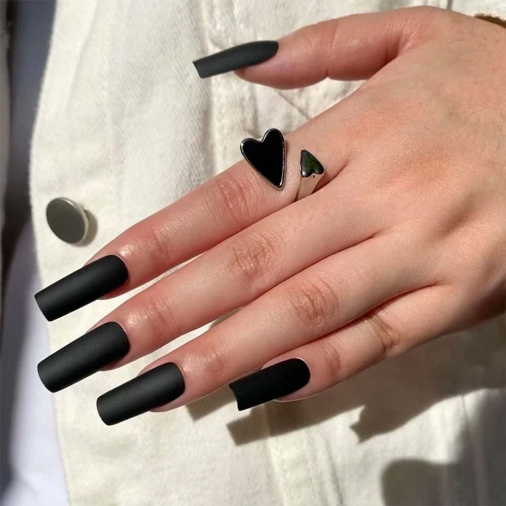 The 11 Best Matte Black Nails That Will Make You Feel Thrilled 2025 - DTK Nail Supply