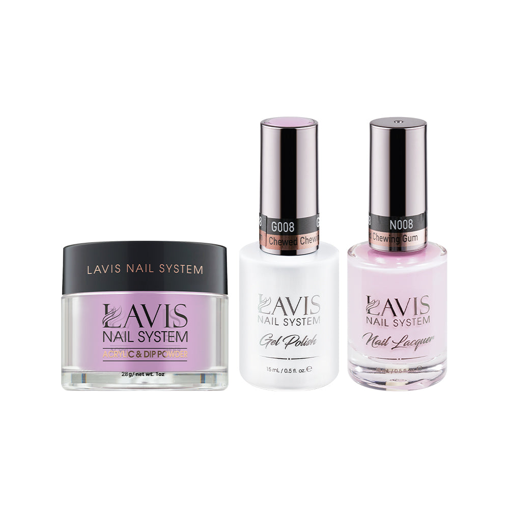 LAVIS 3 in 1 - 008 Chewed Chewing Gum - Acrylic & Dip Powder, Gel & Lacquer by LAVIS NAILS sold by DTK Nail Supply