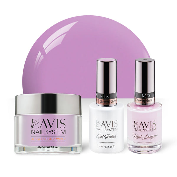 LAVIS 3 in 1 - 008 Chewed Chewing Gum - Acrylic & Dip Powder, Gel & Lacquer by LAVIS NAILS sold by DTK Nail Supply