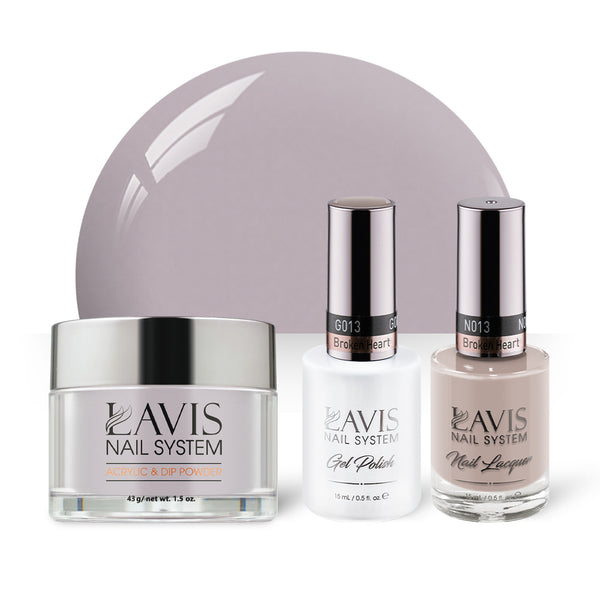 LAVIS 3 in 1 - 013 Broken Heart - Acrylic & Dip Powder, Gel & Lacquer by LAVIS NAILS sold by DTK Nail Supply