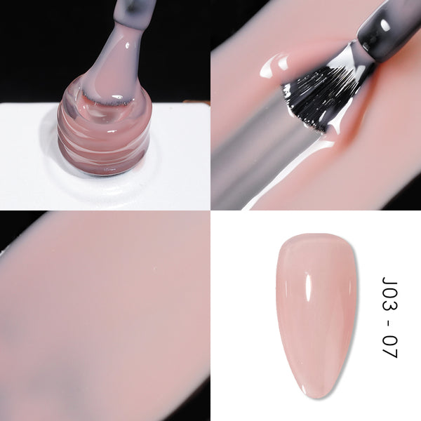 Jelly Gel Polish Colors - Lavis J03-07 - Bare With Me Collection by LAVIS NAILS sold by DTK Nail Supply