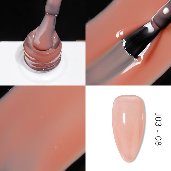 Jelly Gel Polish Colors - Lavis J03-08 - Bare With Me Collection by LAVIS NAILS sold by DTK Nail Supply