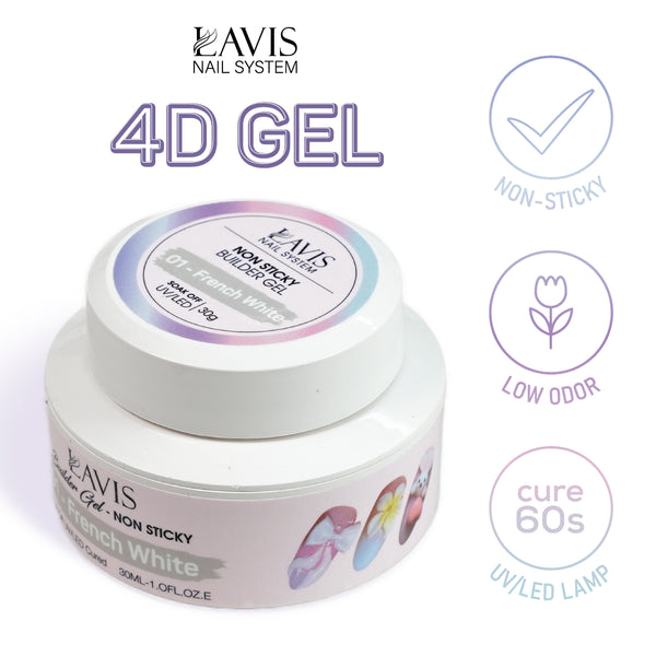 LAVIS Builder Gel Jar Non Sticky - 01 French White 15g