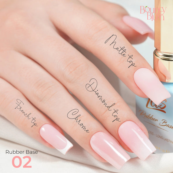 LDS Rubber Base Gel - RB-02 - GEL POLISH 0.5 OZ - Bouncy Blush Collection by LDS sold by DTK Nail Supply