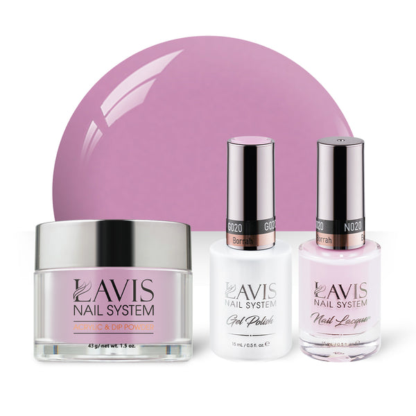LAVIS 3 in 1 - 020 Borrah - Acrylic & Dip Powder, Gel & Lacquer by LAVIS NAILS sold by DTK Nail Supply