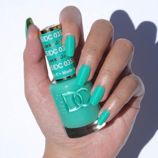  DND DC Gel Nail Polish Duo - 035 Green Colors - Lucky Jade by DND DC sold by DTK Nail Supply