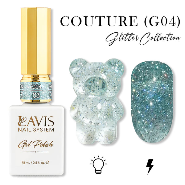 LAVIS Glitter G04 - 03 - Gel Polish 0.5 oz - Couture Collection by LAVIS NAILS sold by DTK Nail Supply