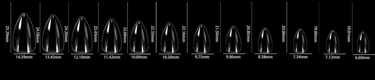 LDS - 19 Stiletto Short Clear Nail Tips (Full Cover) (Box of 600PCS)