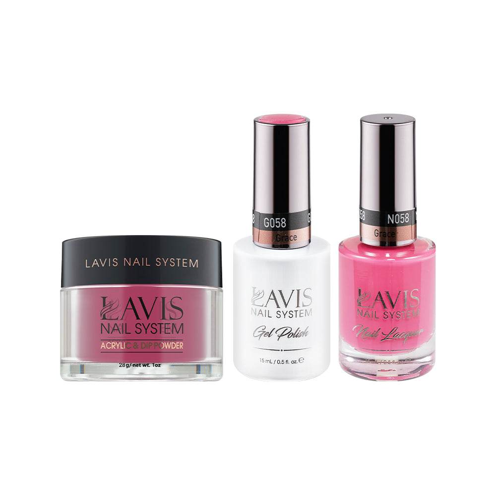 LAVIS 3 in 1 - 058 Grace - Acrylic & Dip Powder, Gel & Lacquer by LAVIS NAILS sold by DTK Nail Supply