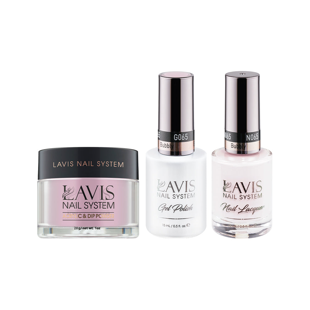 LAVIS 3 in 1 - 065 Bubbly - Acrylic & Dip Powder, Gel & Lacquer by LAVIS NAILS sold by DTK Nail Supply