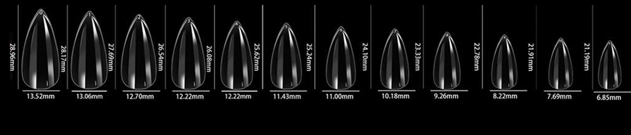 LDS - 21 Stiletto Medium Clear Nail Tips (Full Cover) (Box of 600PCS)