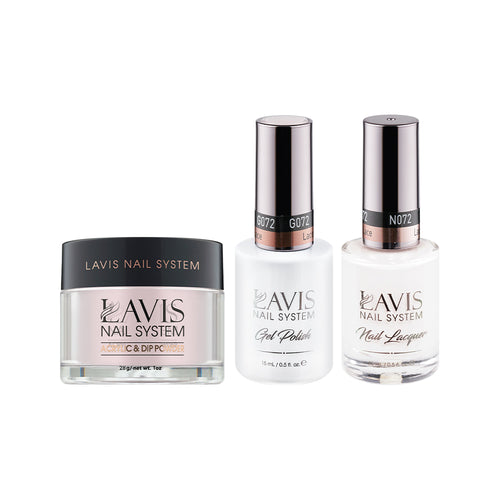 LAVIS 3 in 1 - 072 Lace - Acrylic & Dip Powder, Gel & Lacquer by LAVIS NAILS sold by DTK Nail Supply