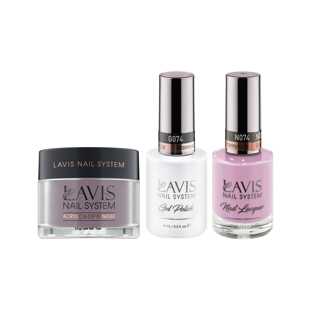LAVIS 3 in 1 - 074 Grannys Lip - Acrylic & Dip Powder, Gel & Lacquer by LAVIS NAILS sold by DTK Nail Supply
