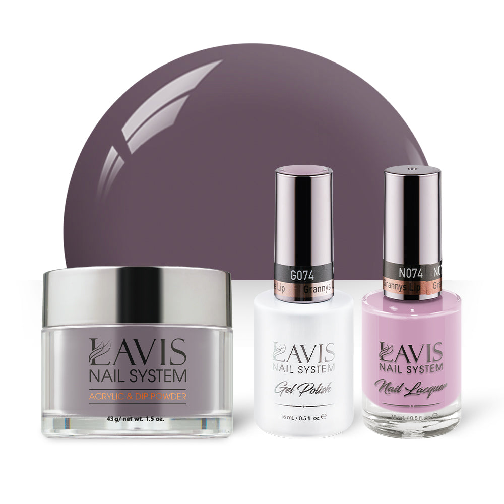 LAVIS 3 in 1 - 074 Grannys Lip - Acrylic & Dip Powder, Gel & Lacquer by LAVIS NAILS sold by DTK Nail Supply