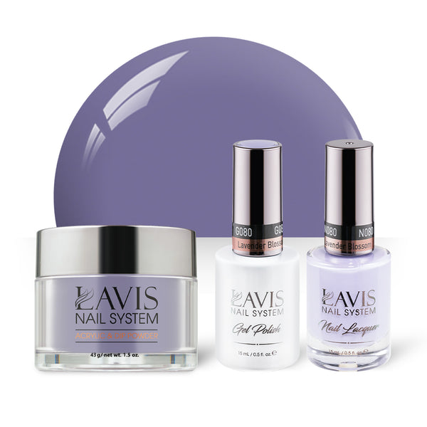 LAVIS 3 in 1 - 080 Lavender Blossom - Acrylic & Dip Powder, Gel & Lacquer by LAVIS NAILS sold by DTK Nail Supply