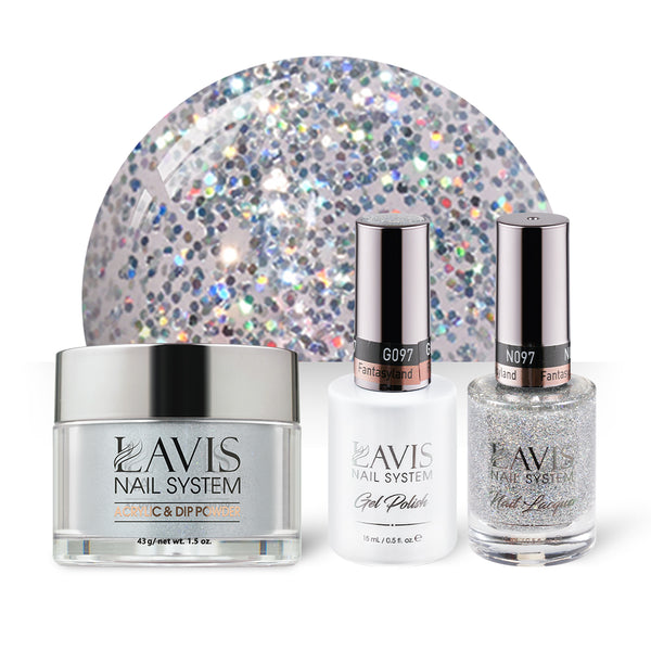 LAVIS 3 in 1 - 097 Fantasyland - Acrylic & Dip Powder, Gel & Lacquer by LAVIS NAILS sold by DTK Nail Supply