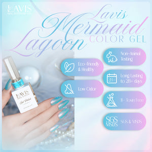 LAVIS MM02 - Gel Polish 0.5oz - Mermaid Lagoon Glitter Collection by LAVIS NAILS sold by DTK Nail Supply