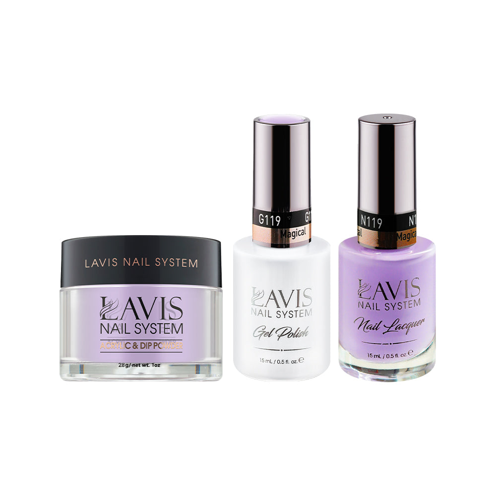 LAVIS 3 in 1 - 119 Magical - Acrylic & Dip Powder, Gel & Lacquer by LAVIS NAILS sold by DTK Nail Supply