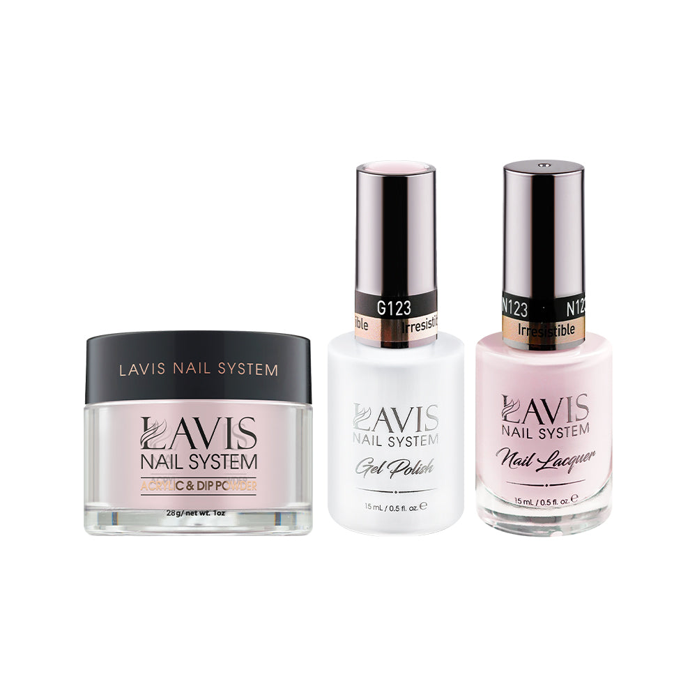 LAVIS 3 in 1 - 123 Irresistible - Acrylic & Dip Powder, Gel & Lacquer by LAVIS NAILS sold by DTK Nail Supply