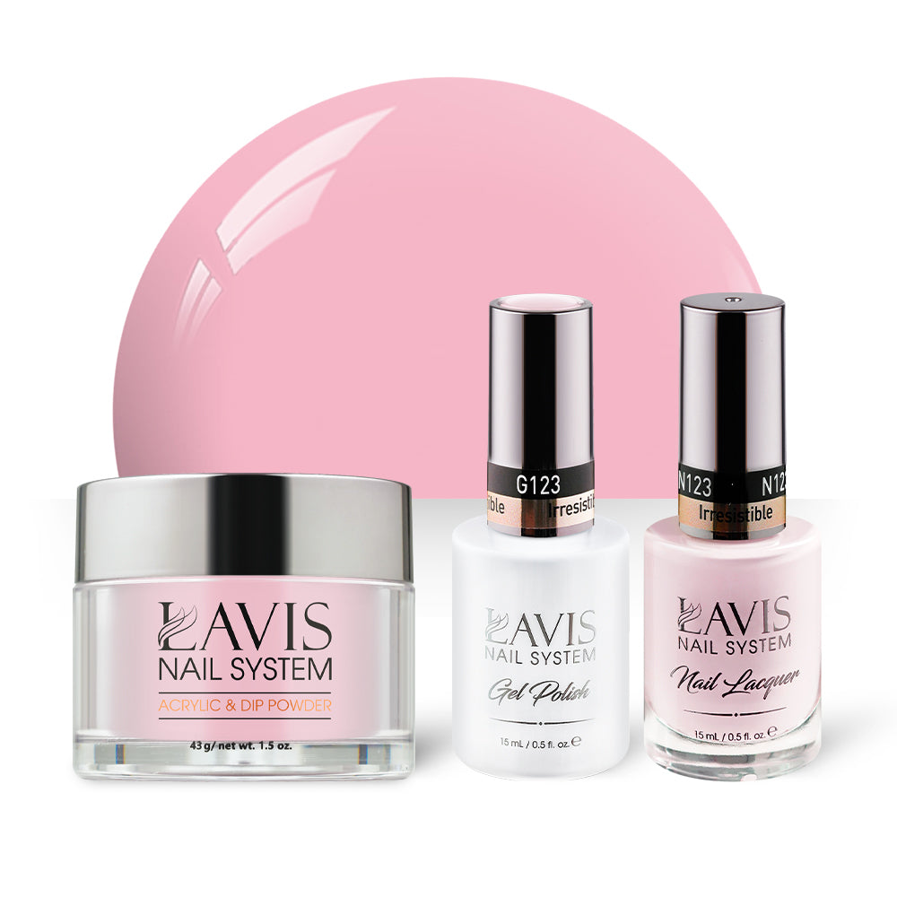 LAVIS 3 in 1 - 123 Irresistible - Acrylic & Dip Powder, Gel & Lacquer by LAVIS NAILS sold by DTK Nail Supply