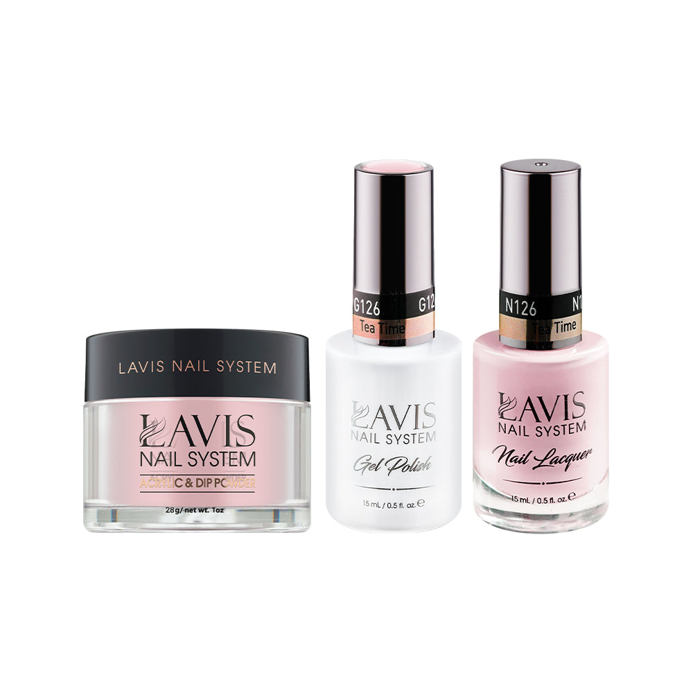 LAVIS 3 in 1 - 126 Tea Time - Acrylic & Dip Powder, Gel & Lacquer by LAVIS NAILS sold by DTK Nail Supply