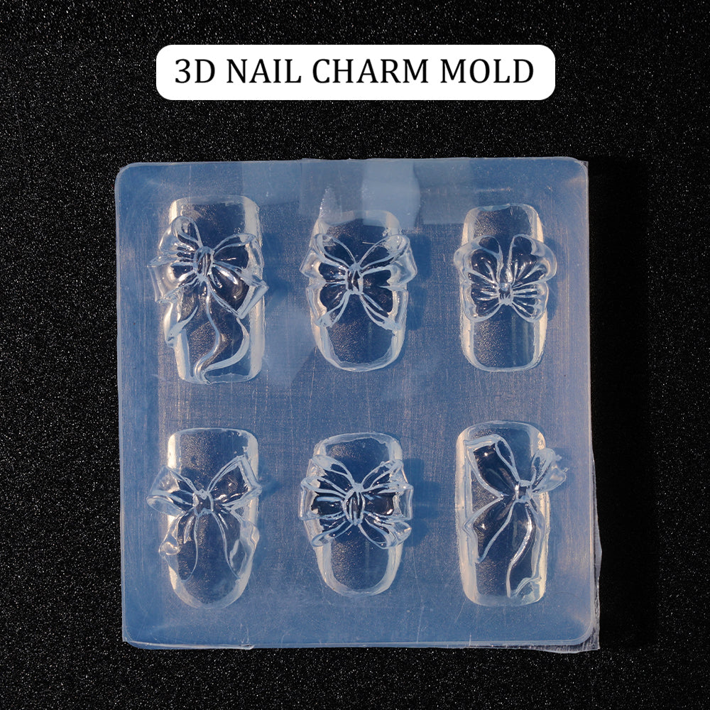 3D Nail Charm Mold 2 - Styled Bows by OTHER sold by DTK Nail Supply