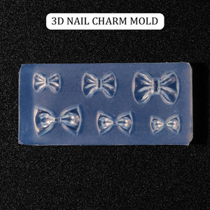 3D Nail Charm Mold 8 - 6 Bows