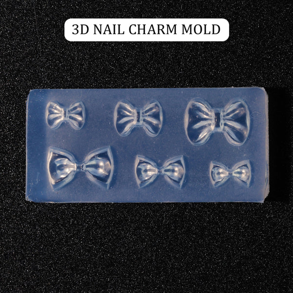 3D Nail Charm Mold 8 - 6 Bows