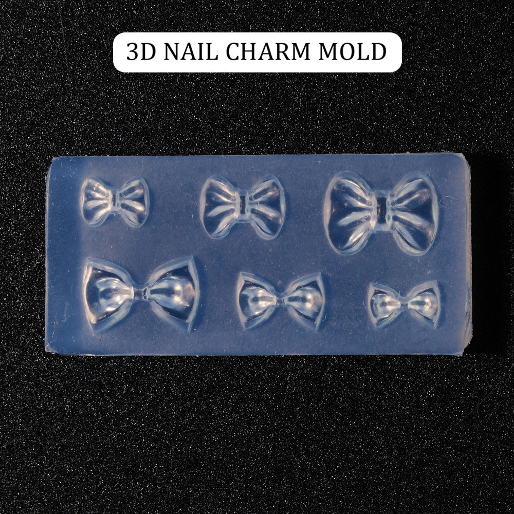 3D Nail Charm Mold 8 - 6 Bows