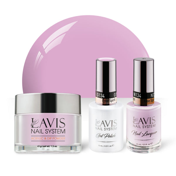 LAVIS 3 in 1 - 134 Free Spirit - Acrylic & Dip Powder, Gel & Lacquer by LAVIS NAILS sold by DTK Nail Supply