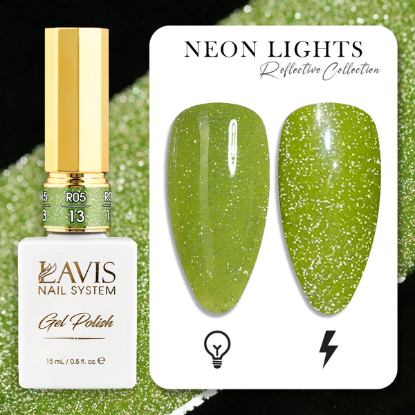 LAVIS Reflective R05 - 13 - Gel Polish 0.5 oz - Neon Lights Reflective Collection by LAVIS NAILS sold by DTK Nail Supply