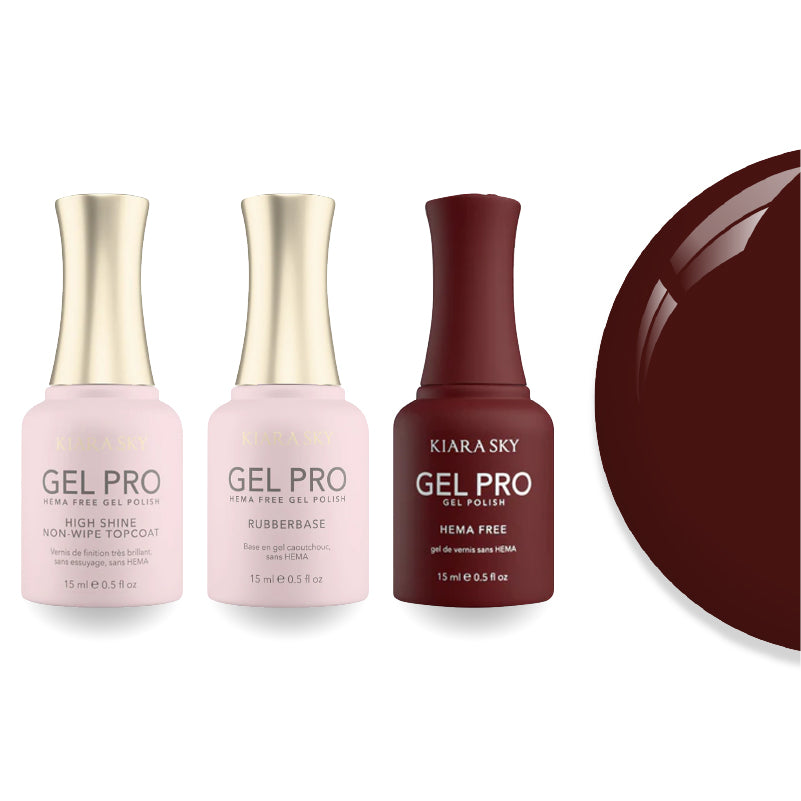 Kiara Sky Gel Pro Polish - HEMA-Free Rubber Base - High-Shine Non-Wipe Top Coat - 140 Brick By Brick