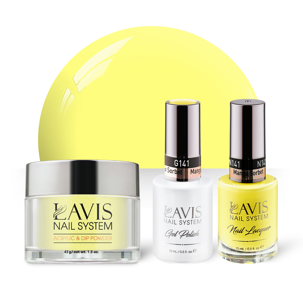 LAVIS 3 in 1 - 141 Mango Sorbet - Acrylic & Dip Powder, Gel & Lacquer by LAVIS NAILS sold by DTK Nail Supply