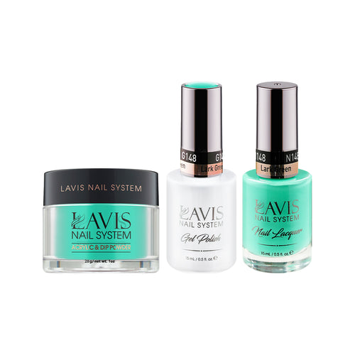 LAVIS 3 in 1 - 148 Lark Green - Acrylic & Dip Powder, Gel & Lacquer by LAVIS NAILS sold by DTK Nail Supply