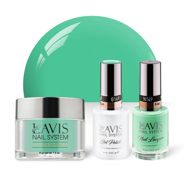 LAVIS 3 in 1 - 149 Kiwi - Acrylic & Dip Powder, Gel & Lacquer by LAVIS NAILS sold by DTK Nail Supply