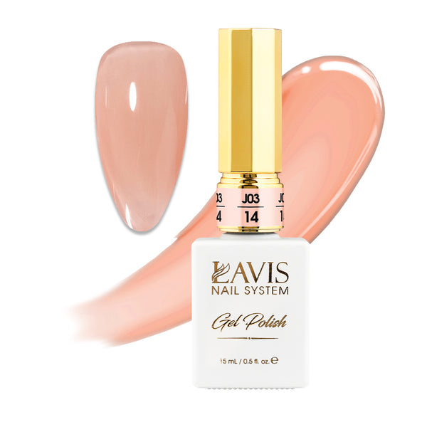 Jelly Gel Polish Colors - Lavis J03-14 - Bare With Me Collection by LAVIS NAILS sold by DTK Nail Supply