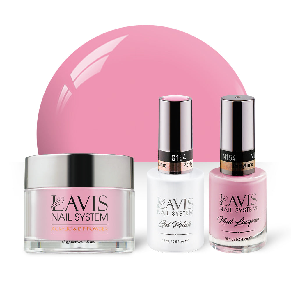 LAVIS 3 in 1 - 154 Partytime - Acrylic & Dip Powder, Gel & Lacquer by LAVIS NAILS sold by DTK Nail Supply