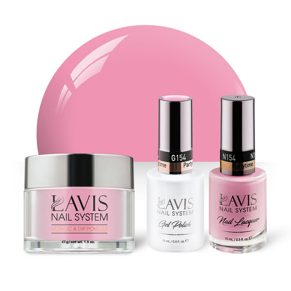 LAVIS 3 in 1 - 154 Partytime - Acrylic & Dip Powder, Gel & Lacquer by LAVIS NAILS sold by DTK Nail Supply