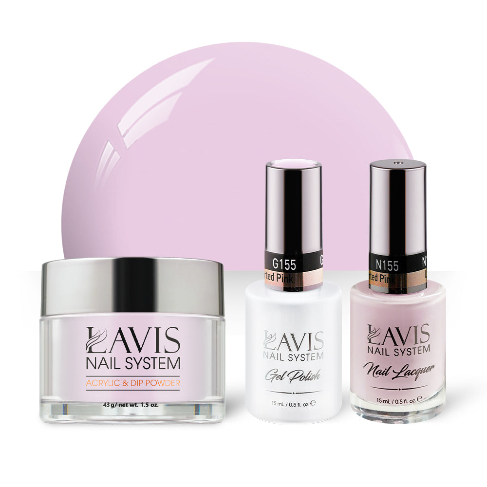 LAVIS 3 in 1 - 155 Lighthearted Pink - Acrylic & Dip Powder, Gel & Lacquer by LAVIS NAILS sold by DTK Nail Supply