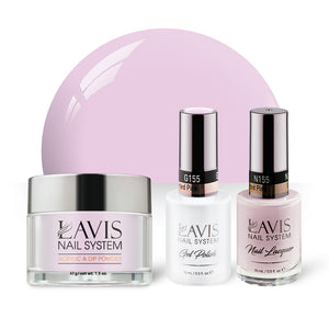 LAVIS 3 in 1 - 155 Lighthearted Pink - Acrylic & Dip Powder, Gel & Lacquer by LAVIS NAILS sold by DTK Nail Supply
