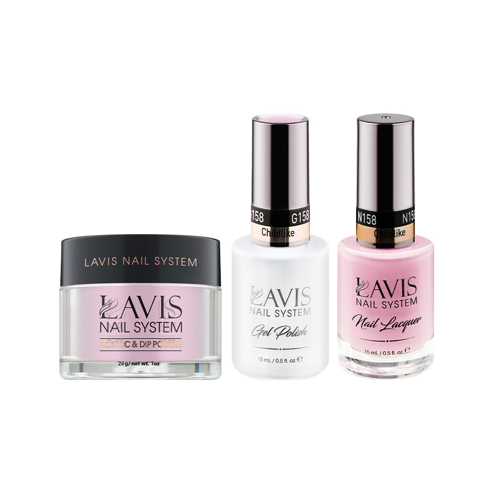 LAVIS 3 in 1 - 158 Childlike - Acrylic & Dip Powder, Gel & Lacquer by LAVIS NAILS sold by DTK Nail Supply