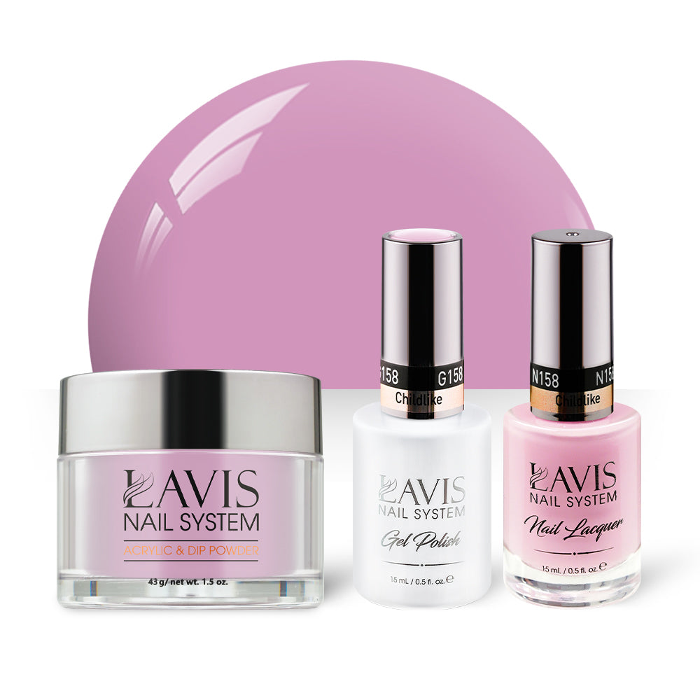 LAVIS 3 in 1 - 158 Childlike - Acrylic & Dip Powder, Gel & Lacquer by LAVIS NAILS sold by DTK Nail Supply