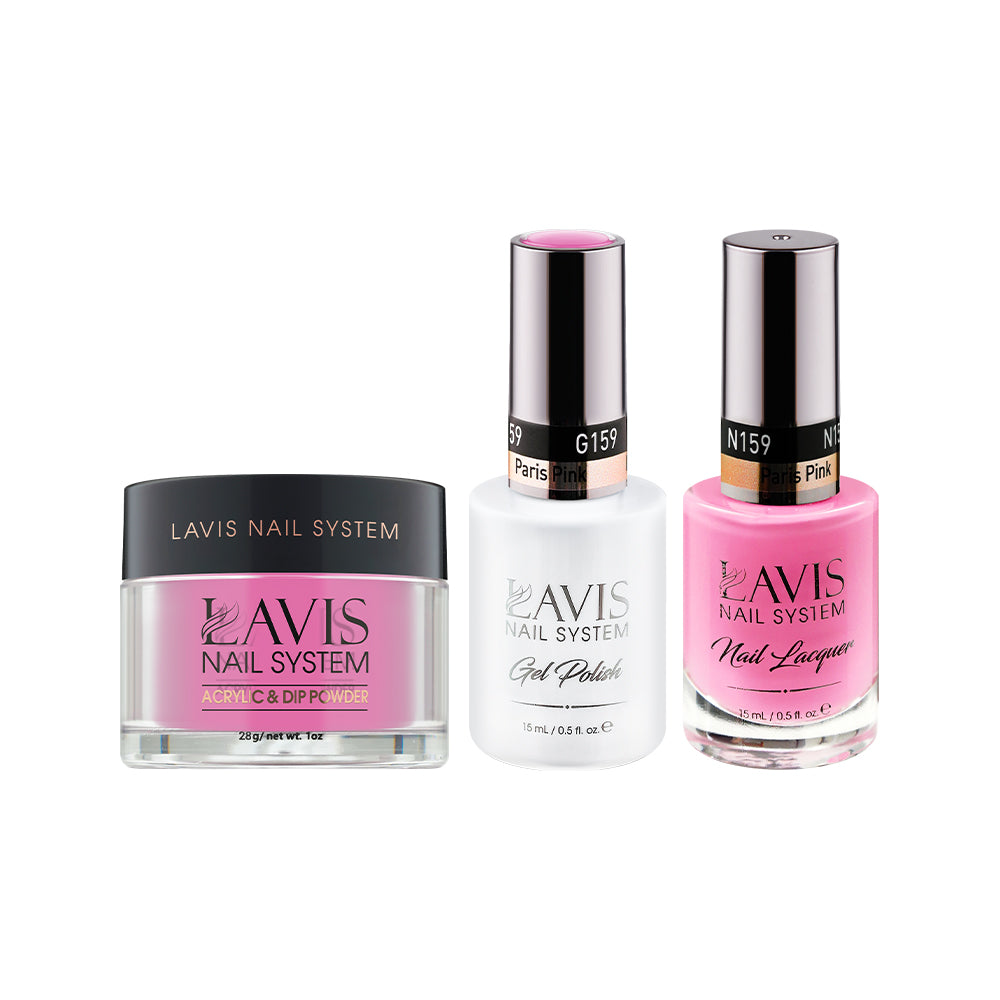 LAVIS 3 in 1 - 159 Paris Pink - Acrylic & Dip Powder, Gel & Lacquer by LAVIS NAILS sold by DTK Nail Supply