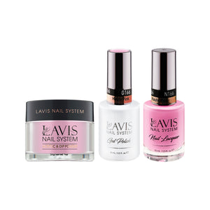 LAVIS 3 in 1 - 166 Haute Pink - Acrylic & Dip Powder, Gel & Lacquer by LAVIS NAILS sold by DTK Nail Supply