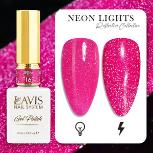 LAVIS Reflective R05 - 16 - Gel Polish 0.5 oz - Neon Lights Reflective Collection by LAVIS NAILS sold by DTK Nail Supply