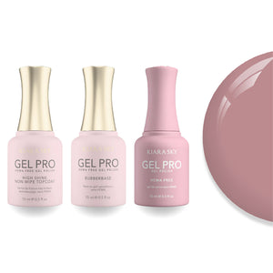 Kiara Sky Gel Pro Polish - HEMA-Free Rubber Base - High-Shine Non-Wipe Top Coat - 017 Berry Milky